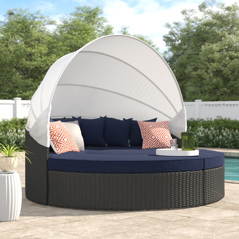 Brayden Studio Tripp Patio Daybed With Sunbrella Cushions