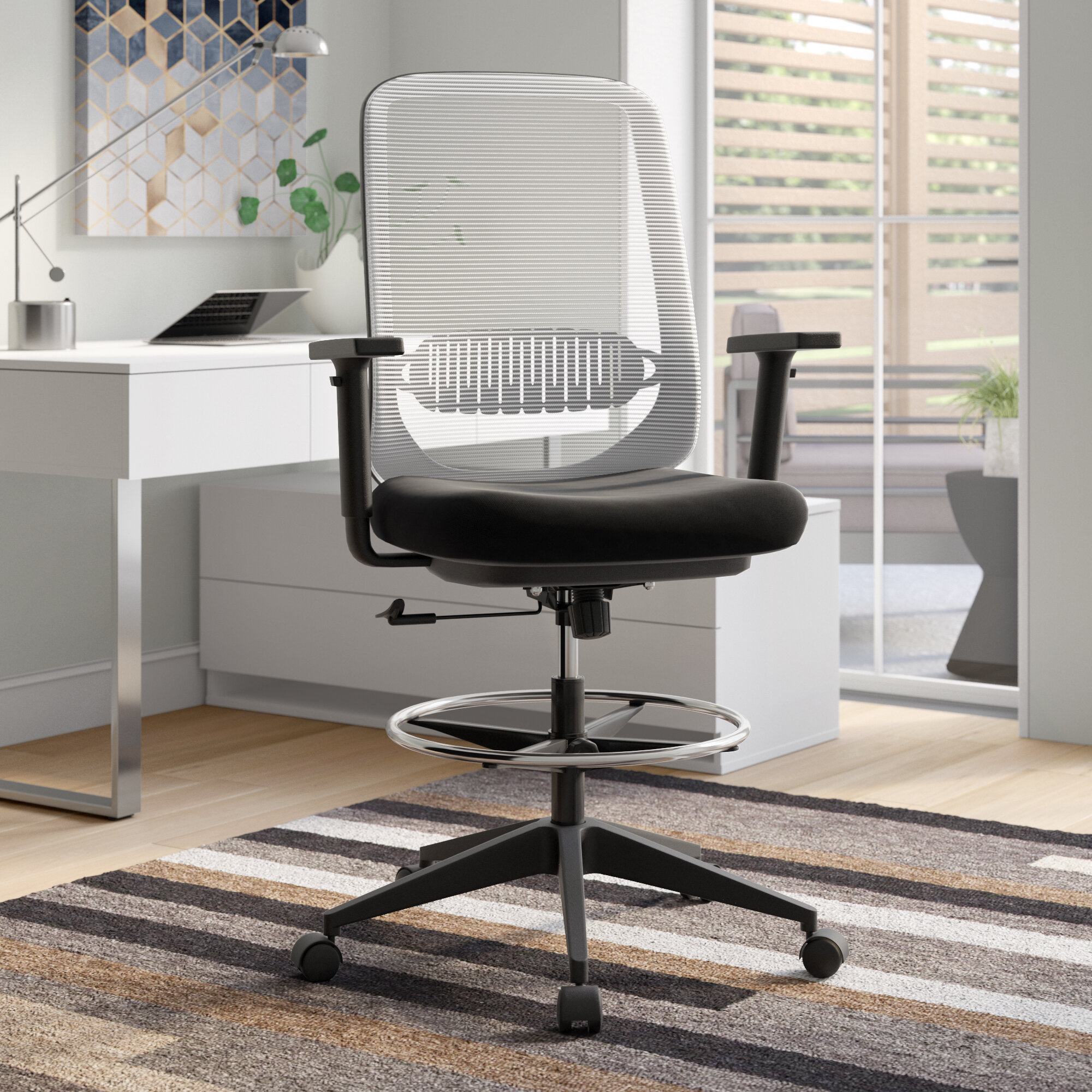 Brayden Studio Eindhoven Ergonomic Mesh Drafting Chair Reviews Wayfair   Eindhoven Ergonomic Mesh Drafting Chair 