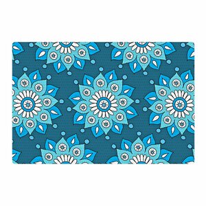 Sarah Oelerich Flower Burst Aqua/Blue Area Rug