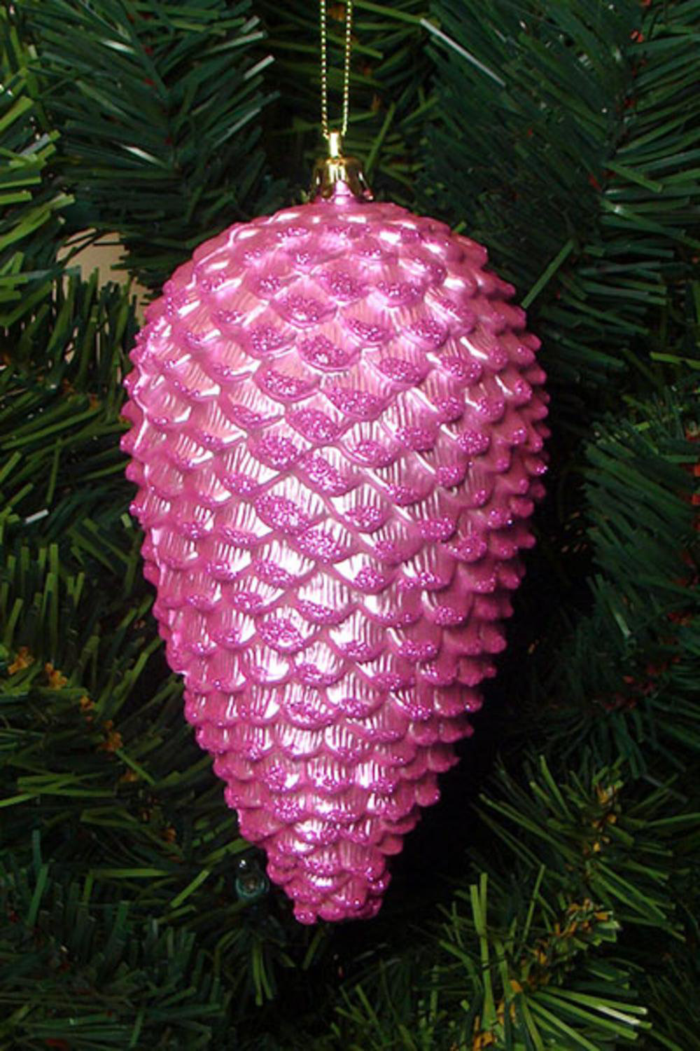 4 Purple Pink Turquoise Green Beads glitter Shatter Resistant Christmas Ornament