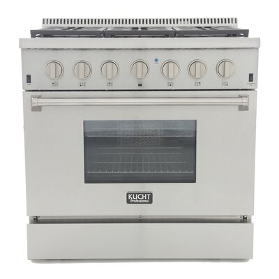 Kucht Professional 36" 5.2 cu ft. Free-standing Gas Range Color: Stainless steel