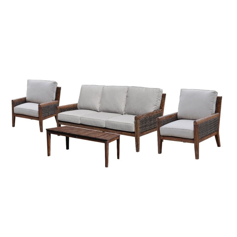 Loon Peak Bermuda Courtyard Casual Teak Sunbrella Sofa Seating