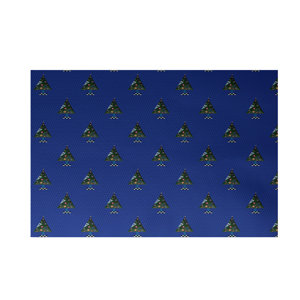 Crazy Christmas Decorative Holiday Print Royal Blue Indoor/Outdoor Area Rug
