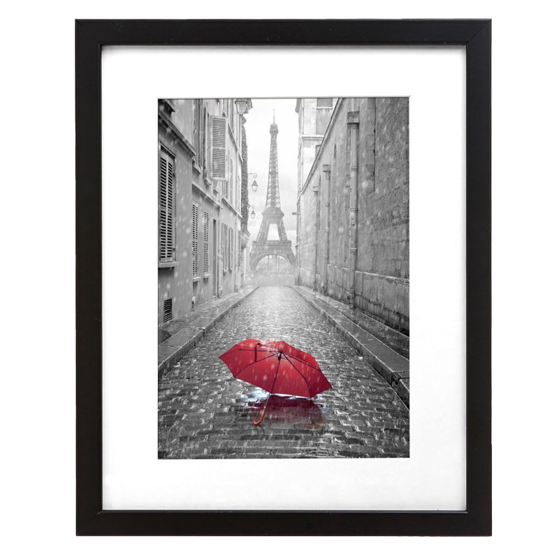 Damaine Picture Frame with Mat - Engineered Wood and Shatter-Resistant Glass