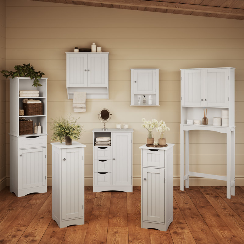 Dovecove Ashland 13 5 W X 32 H X 11 D Free Standing Bathroom Cabinet Wayfair
