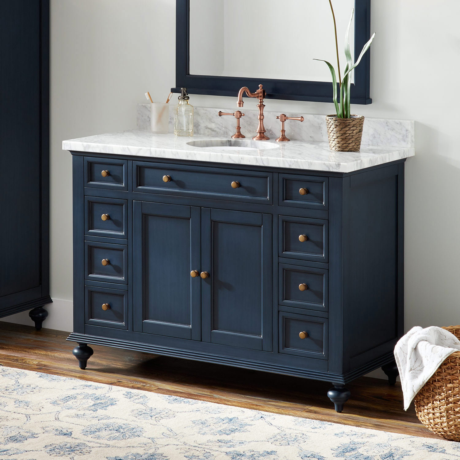 Signature Hardware Keller Marble 49 Single Bathroom Vanity Set Wayfair Signature Hardware Keller Marble 49 Single Bathroom Vanity Set Wayfair