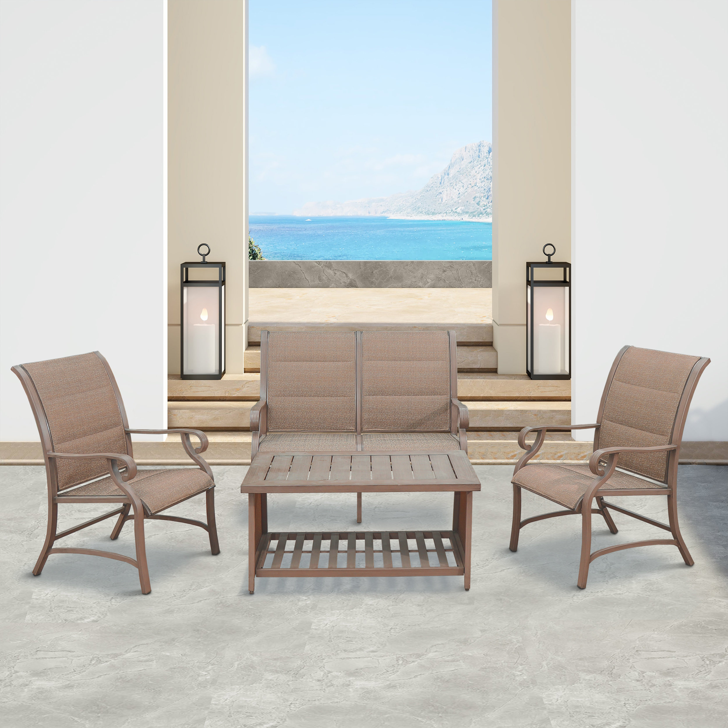 Red Barrel Studio Khandare Patio 4 Piece Sofa Seating Group Wayfair