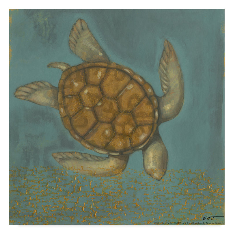 East Urban Home Sea Turtle I Acrylic Painting Print On Wrapped