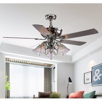 Wrought Studio 52 Hanalei 5 Blade Ceiling Fan With Remote Light