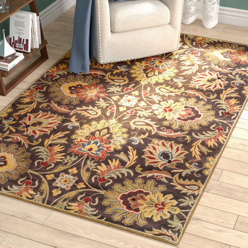 Charlton Home Camden Chocolate Tufted Wool Area Rug Reviews Camden Chocolate Tufted Wool Area Rug