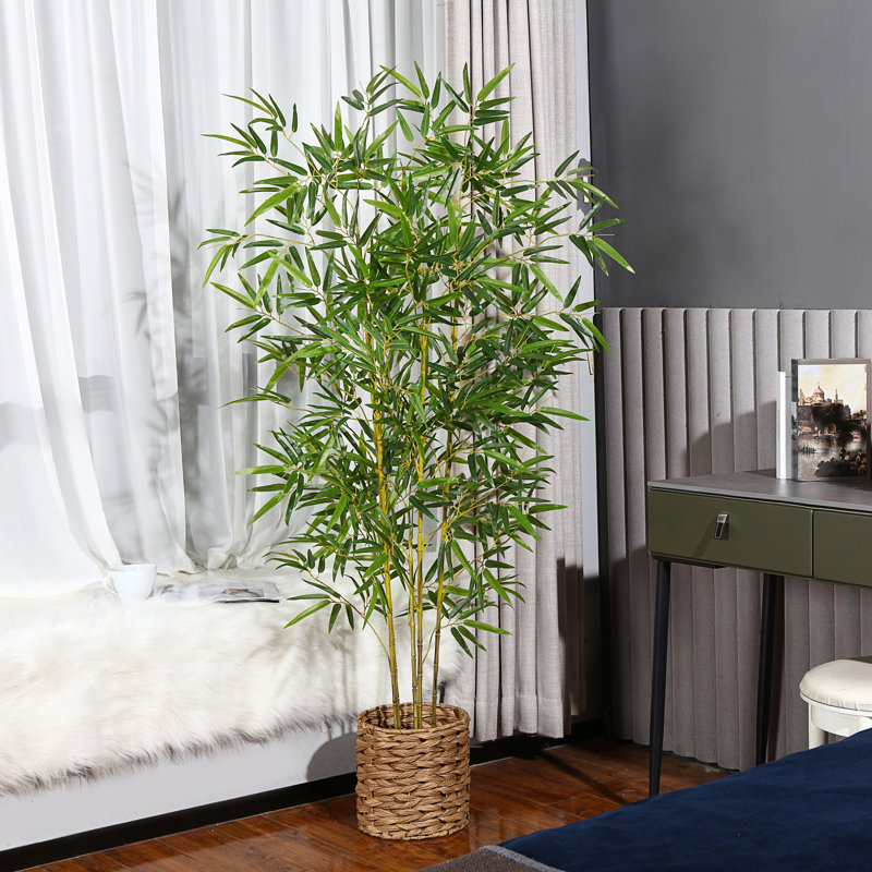 Adcock Artificial Bamboo Plants in Basket, Faux Plant for Home Décor, Lifelike Fake Trees Size: 63'' H x 20'' W x 20'' D