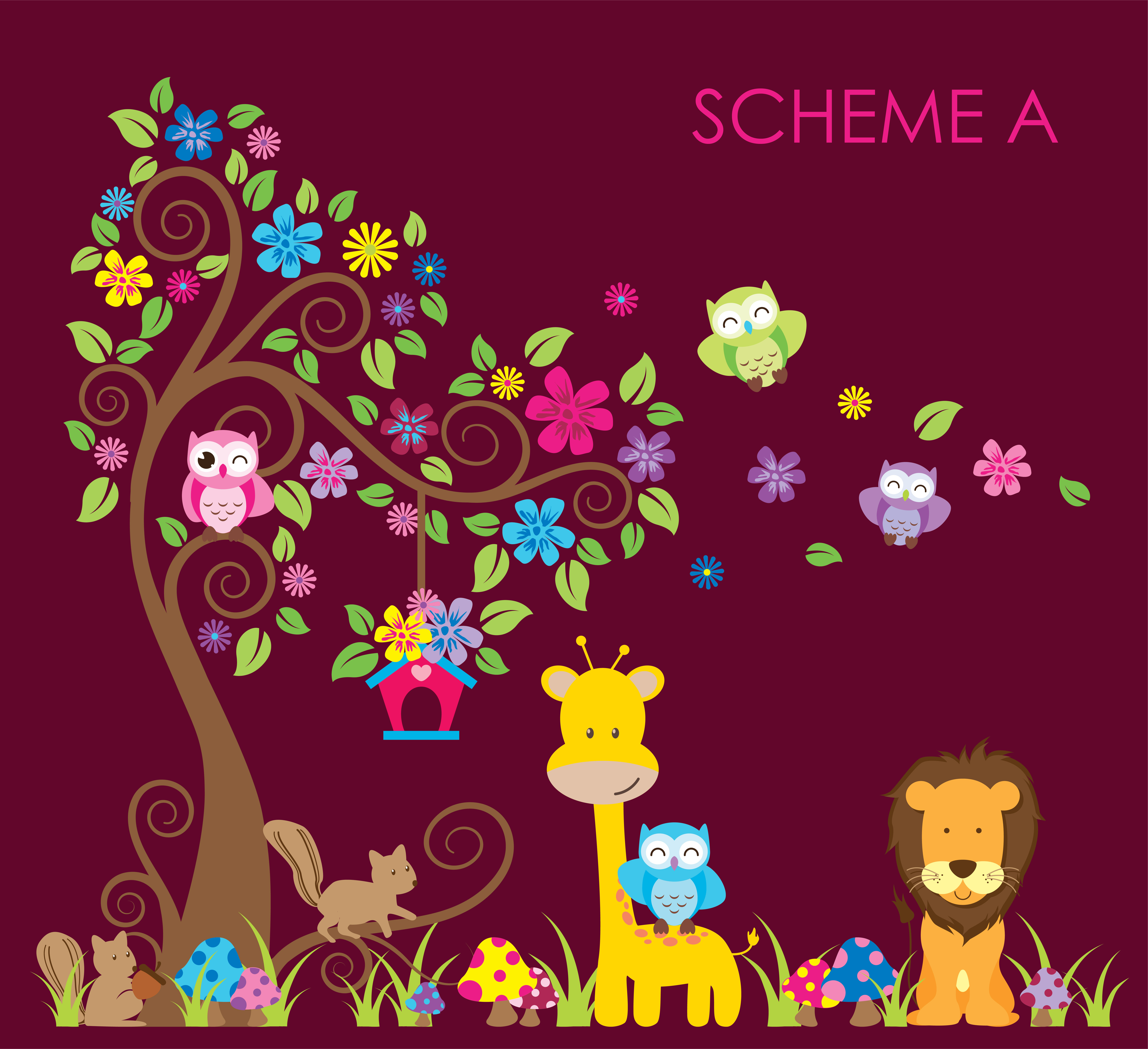 Giraffe & Elephant Monkey Removable and Repositionable for Kids Bedroom Walls Squirrel Kids Wall Stickers Tree Woodland Animals and Safari Animals Owls Fox Giraffe & Elephant Monkey Removable and Repositionable for Kids Bedroom Walls Squirrel Kids Wall Stickers Tree Woodland Animals and Safari Animals Owls Fox