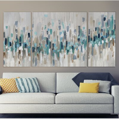 WexfordHome Blue Staccato - Painting on Canvas | Wayfair