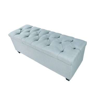 Erik Wood Storage Bench Darby Home Co Upholstery Light Blue