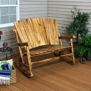 Eaddy Rustic Log Cabin Rocking Bench Surprise 60 Off By Millwood