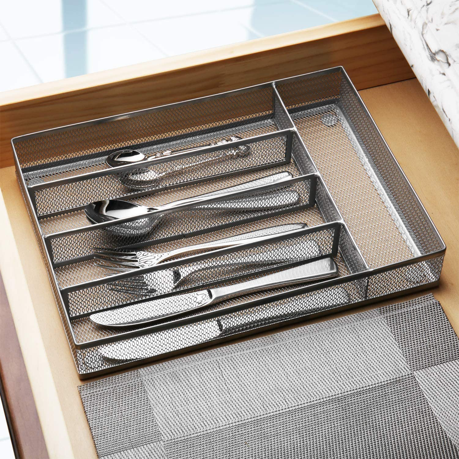 Assorted Colour Cutlery Tray Box Insert Cabinet Kitchen Drawer Storage Organiser 