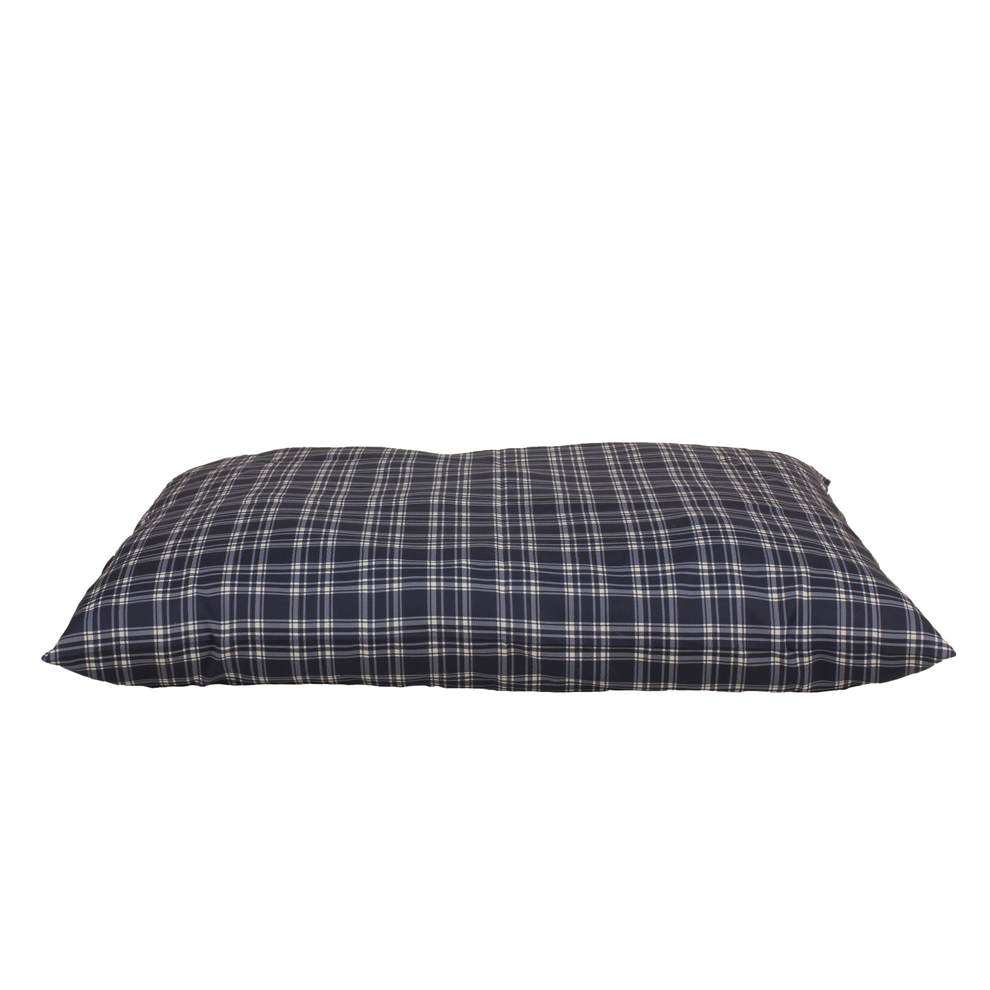 grey tartan dog bed