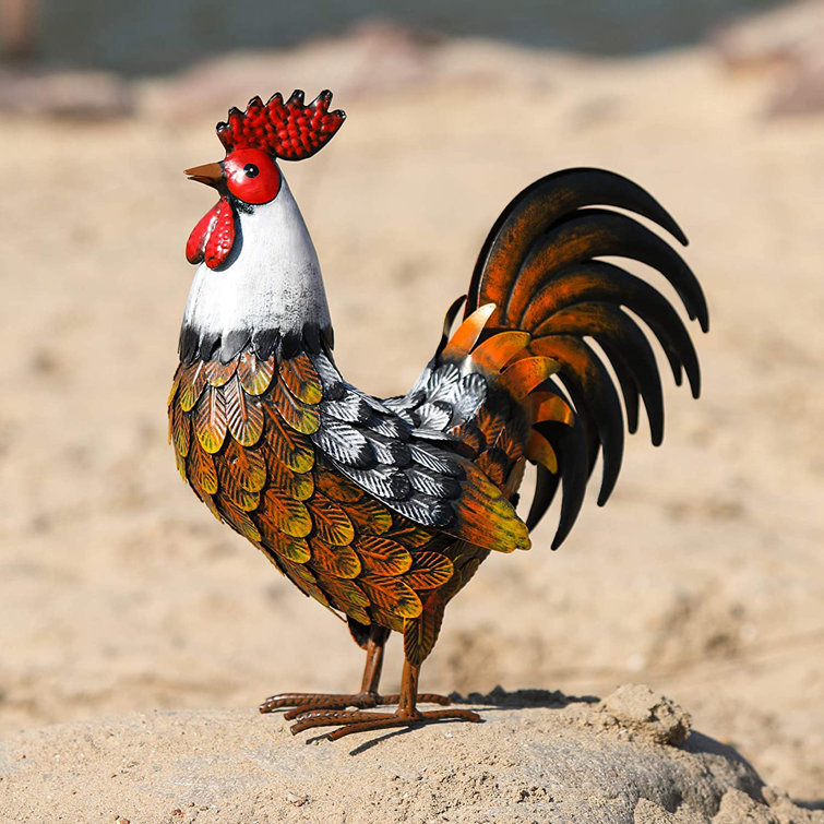Garden Rooster Statues & Sculpture, Metal Chicken Animal Yard Art Lawn  Ornament Figurines Artwork For Outdoor, Patio,Backyard And Home Kitchen ...