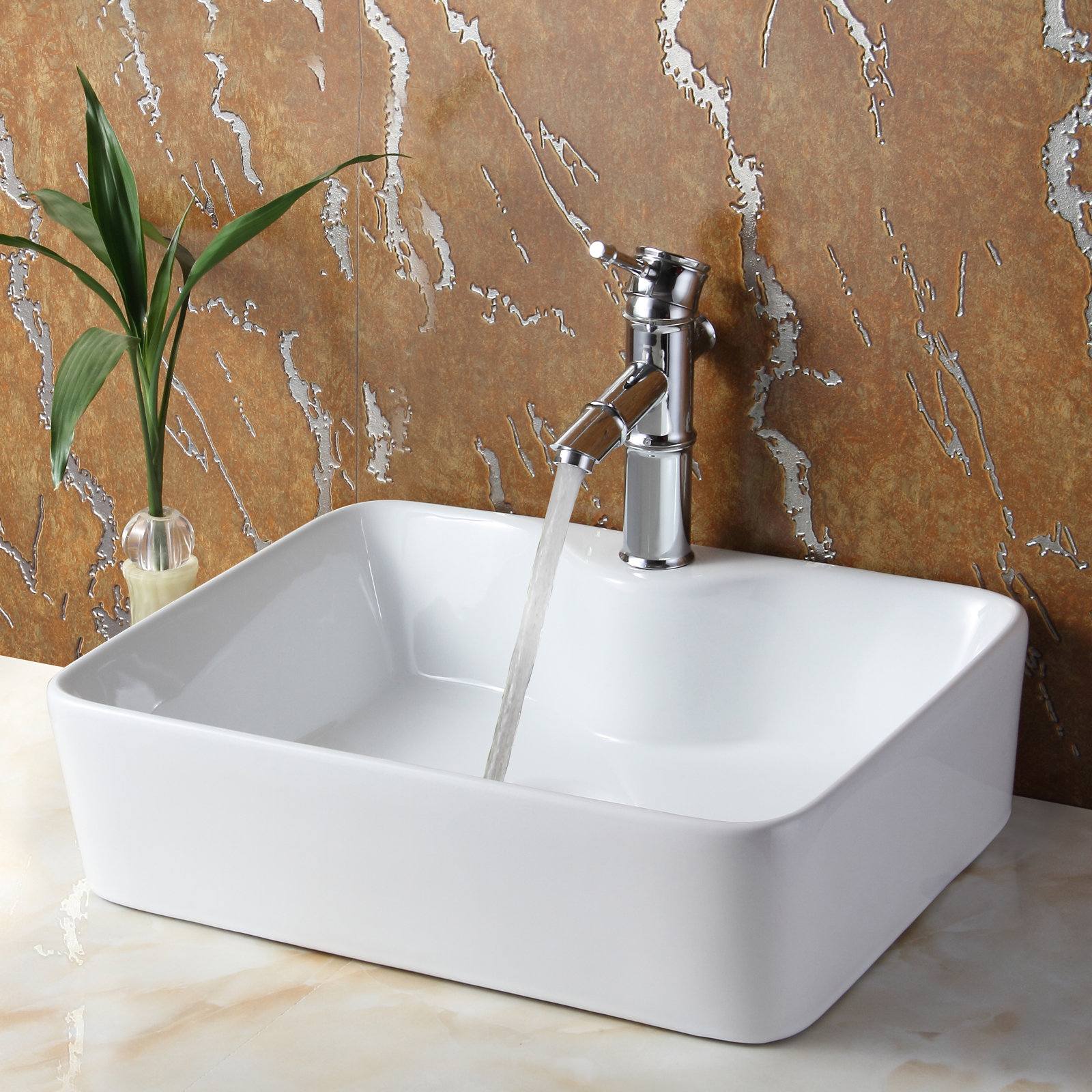 Elite Ceramic Rectangular Vessel Bathroom Sink Wayfair