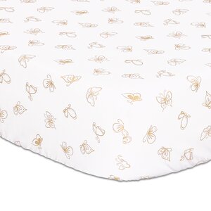 Gold Butterfly Fitted Crib Sheet