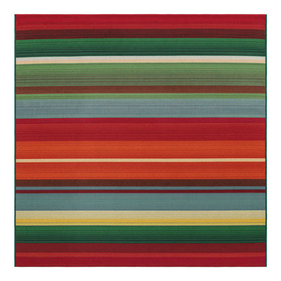 Meliton Striped Indoor / Outdoor Area Rug in Red/Green/Blue/Orange