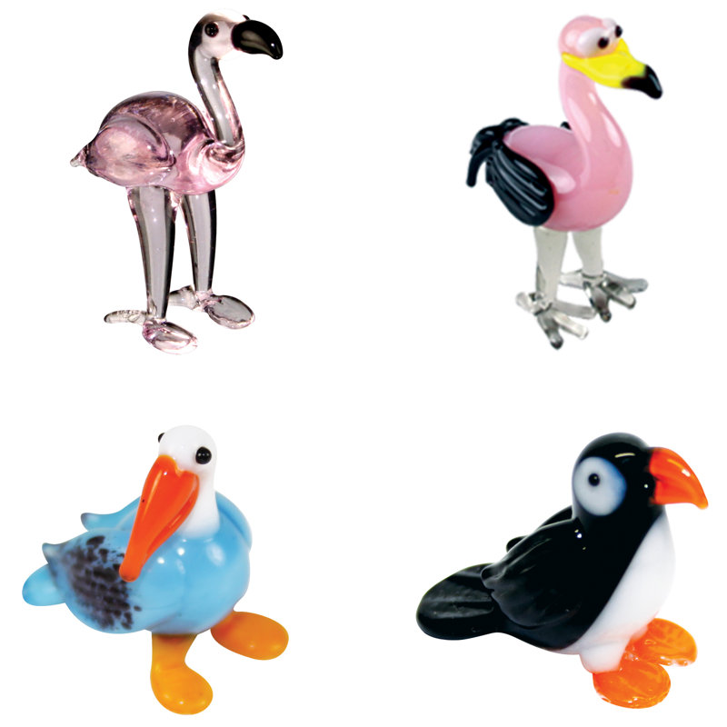 Looking Glass Figurines 4 Piece Miniature Pinky Flamingo