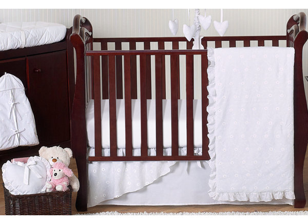 white eyelet crib skirt