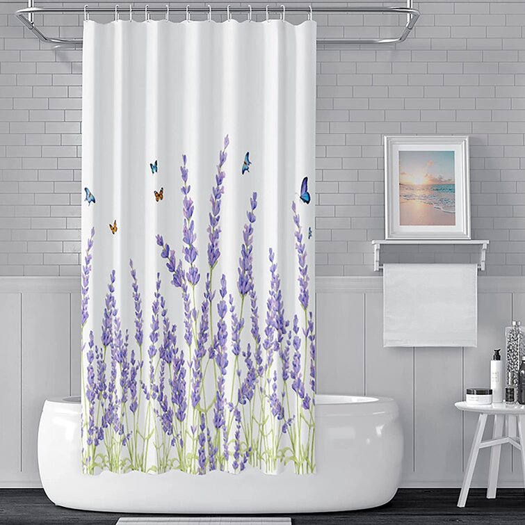 Waterproof Shower Curtain 71x71in Hook Included Ployester Machine Washable