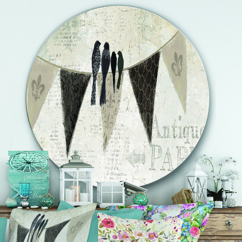 East Urban Home French Bird Flea Market Painting Print On