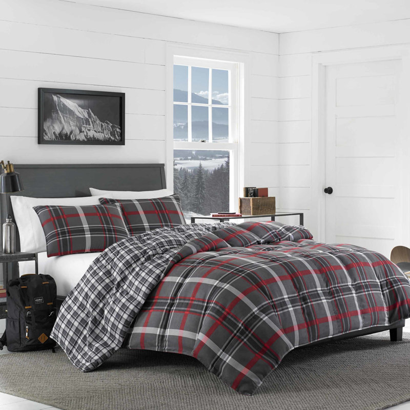 7 Piece Bed In A Bag King Comforter Set Red Sheet Set Grey Walmart Com Walmart Com
