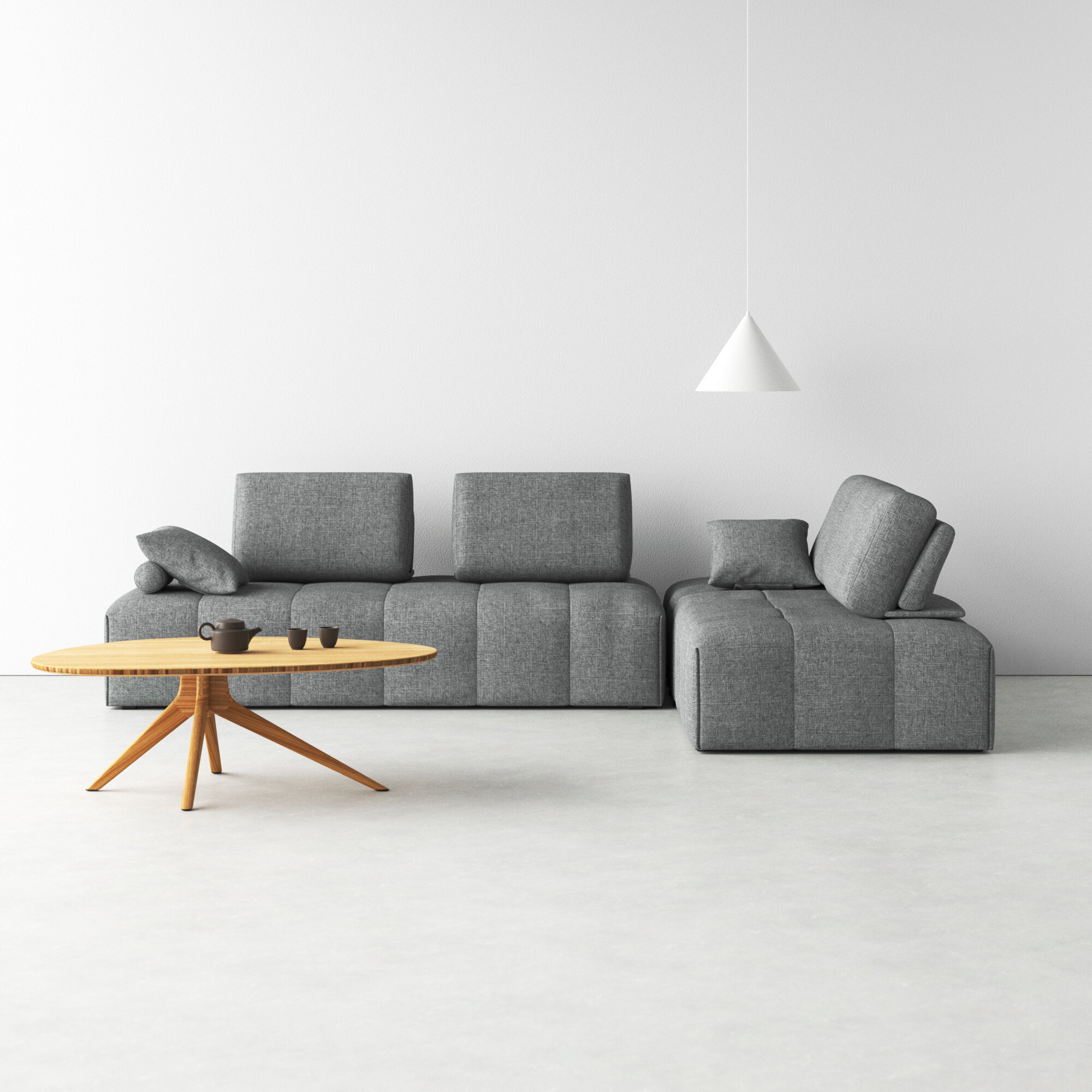 Intention 124'' 100% Polyester Modular Corner Sectional