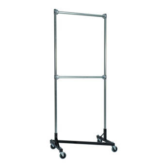 Rebrilliant Aquin 16 W Heavy Duty Pipeline Adjustable 4 Way Clothes And Garment Rack Reviews Wayfair
