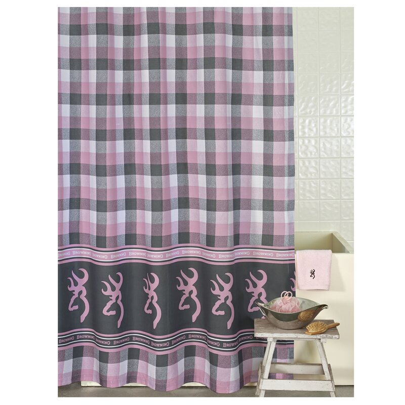 Browning Buckmark Plaid Single Shower Curtain Wayfair