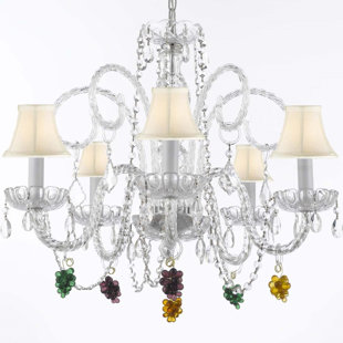 Go to store & view more images Atchley 5-Light Elegant White Shaded Chandelier by Astoria Grand