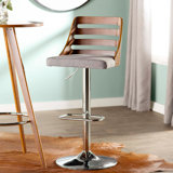 Caesar Adjustable Height Swivel Bar Stool by Langley Street™