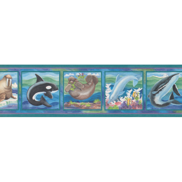 Zoomie Kids Arehart Dolphin Walrus Shark Whale On Pictures Wall Border Wayfair