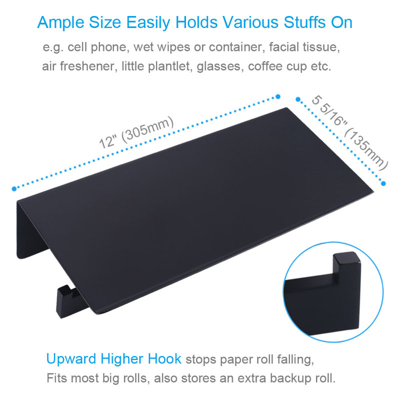 Anglesimple Double Roll Stainless Steel Wall Mount Toilet Paper Holder With Phone Shelf Reviews Wayfair