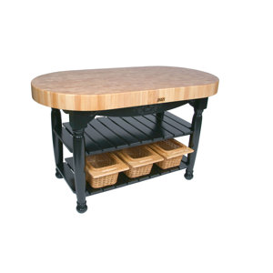 American Heritage Prep Table with Butcher Block Top