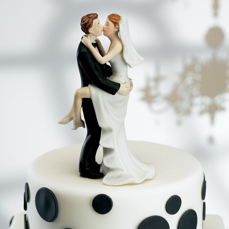 Fashion Umbrella Kiss Wedding Cake Toppers Bride Groom Cake Decoration Top New 