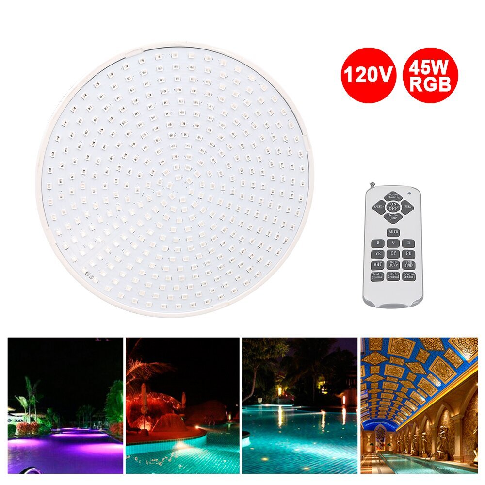 Swimming Pool Spa LED Underwater Light RGB 16 Color Remote Control 10 LED Kit