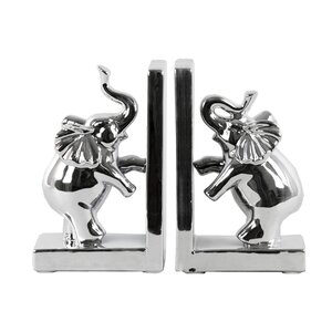Standing on 2 Leg Trumpeting Elephant Book End