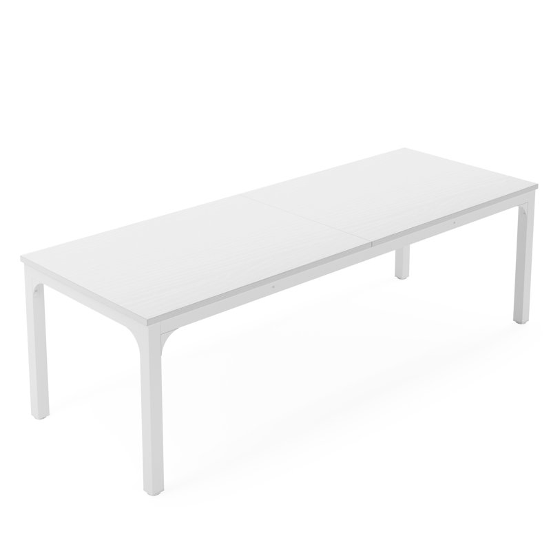 Pallas 78.74'' Extra Long Double Computer Desk for Workstation Color (Top/Frame): White