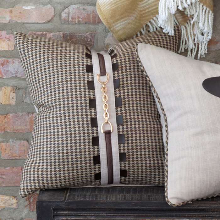 Eastern Accents Edward Houndstooth Buckle Throw Pillow Wayfair