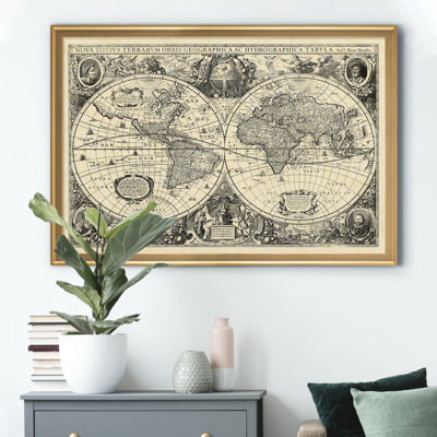 Vintage World Map - Picture Frame Print