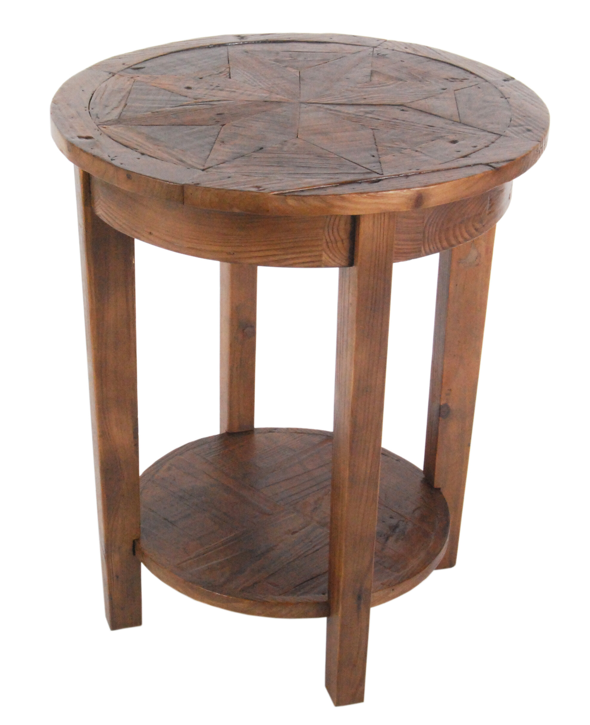 solid wood round accent table