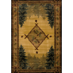 Genesis Yellow Forest Trail Lodge Area Rug