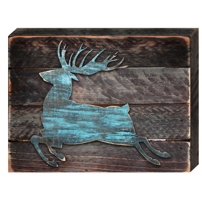 Designocracy Deer Silhouette Reclaimed Wooden Board Wall Decor Wayfair