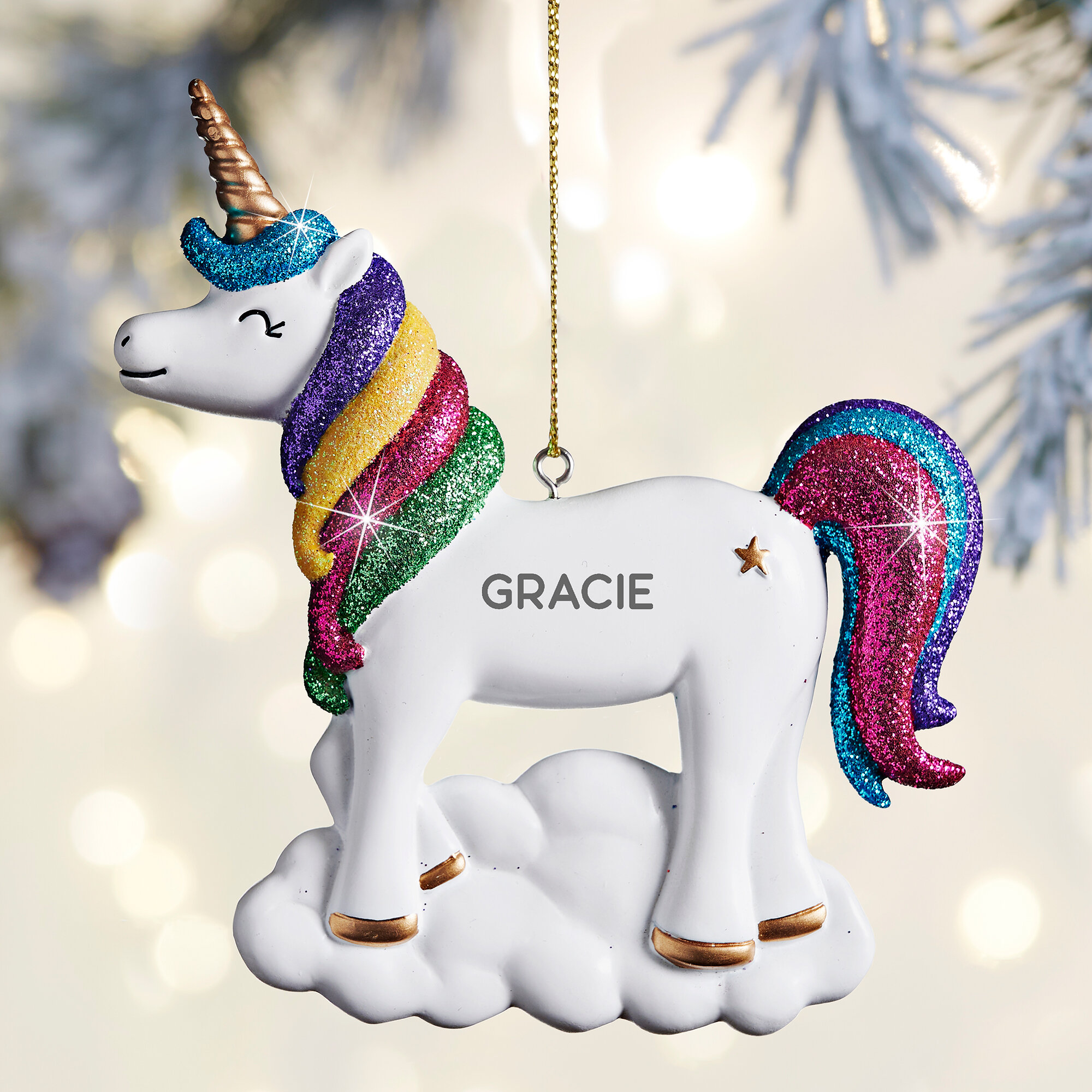 Personalization Mall Unicorn Hanging Figurine Ornament | Wayfair