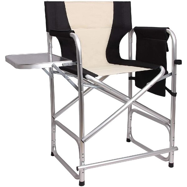 Directors Chair Folding Director Makeup Chair Camping Chair Wooden Frame Makeup Artist Collapsible Chair with Side Table Storage Bag Footrest 2 