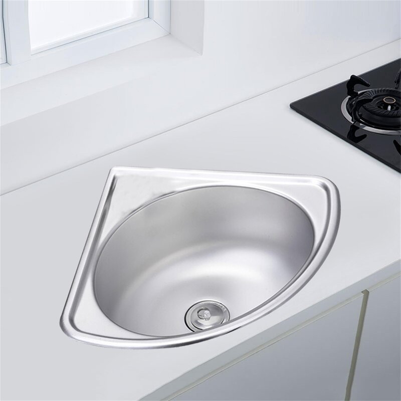 DENFER 17Inch Stainless Steel Triangle Wash Basin | Wayfair